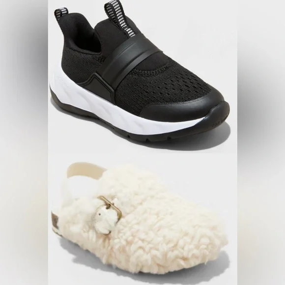 NWT TWO PAIR All In Motion Dannie Slip On Sneakers + Cat & Jack Mila Slip Ons - Picture 1 of 8